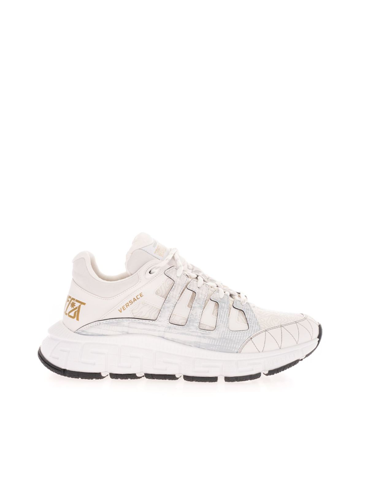 Versace Trigreca Sneakers In White In Blanco