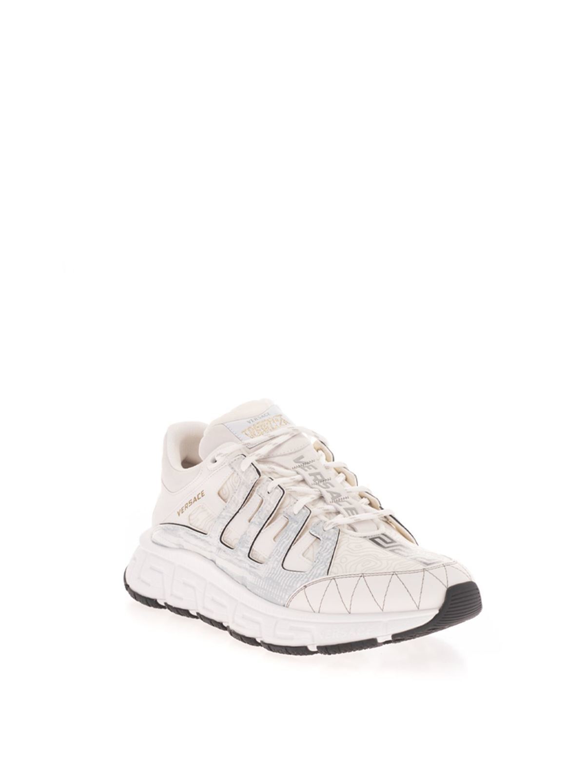 Shop Versace Trigreca Sneakers In White In Blanco
