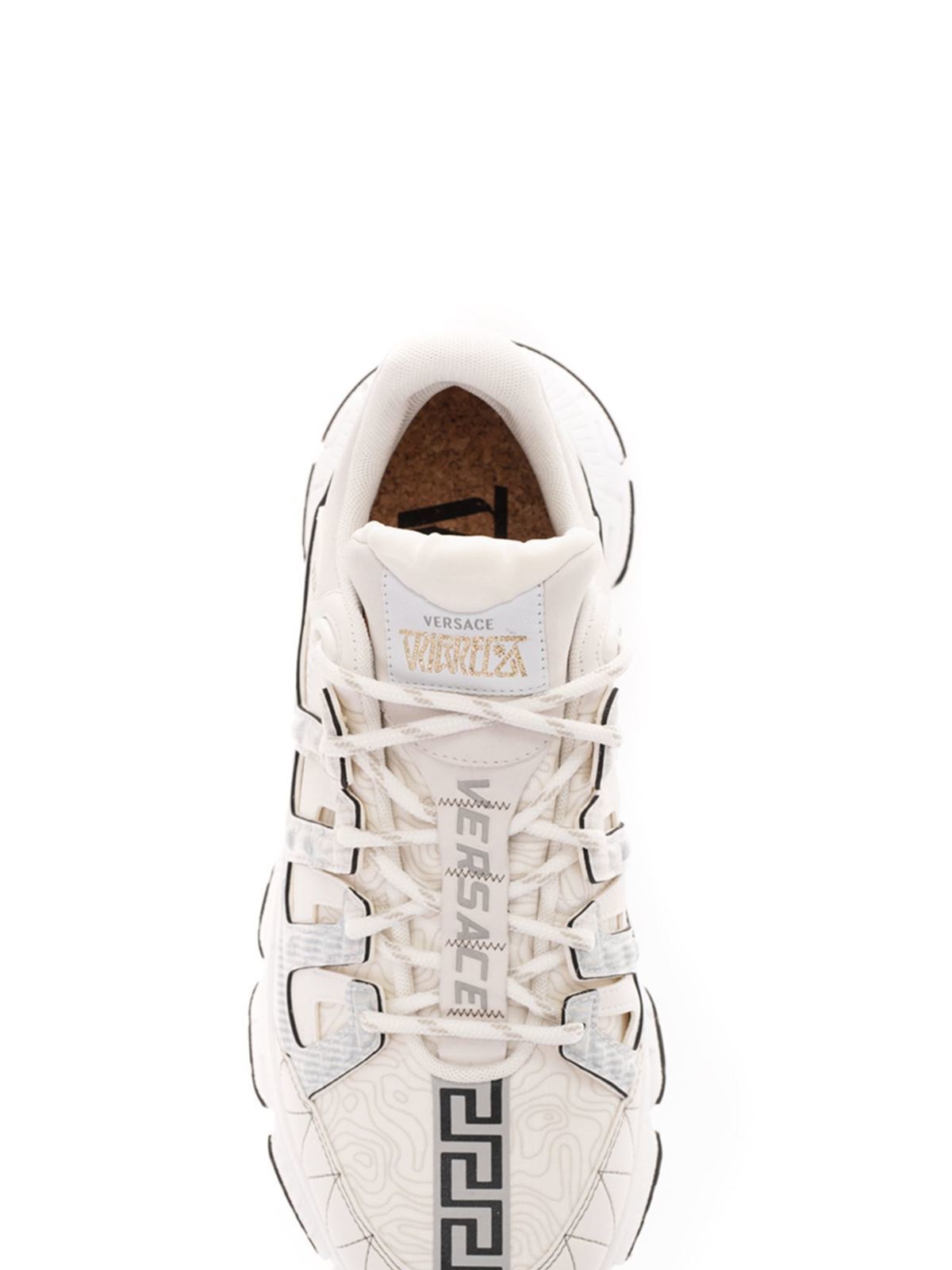 Shop Versace Trigreca Sneakers In White In Blanco