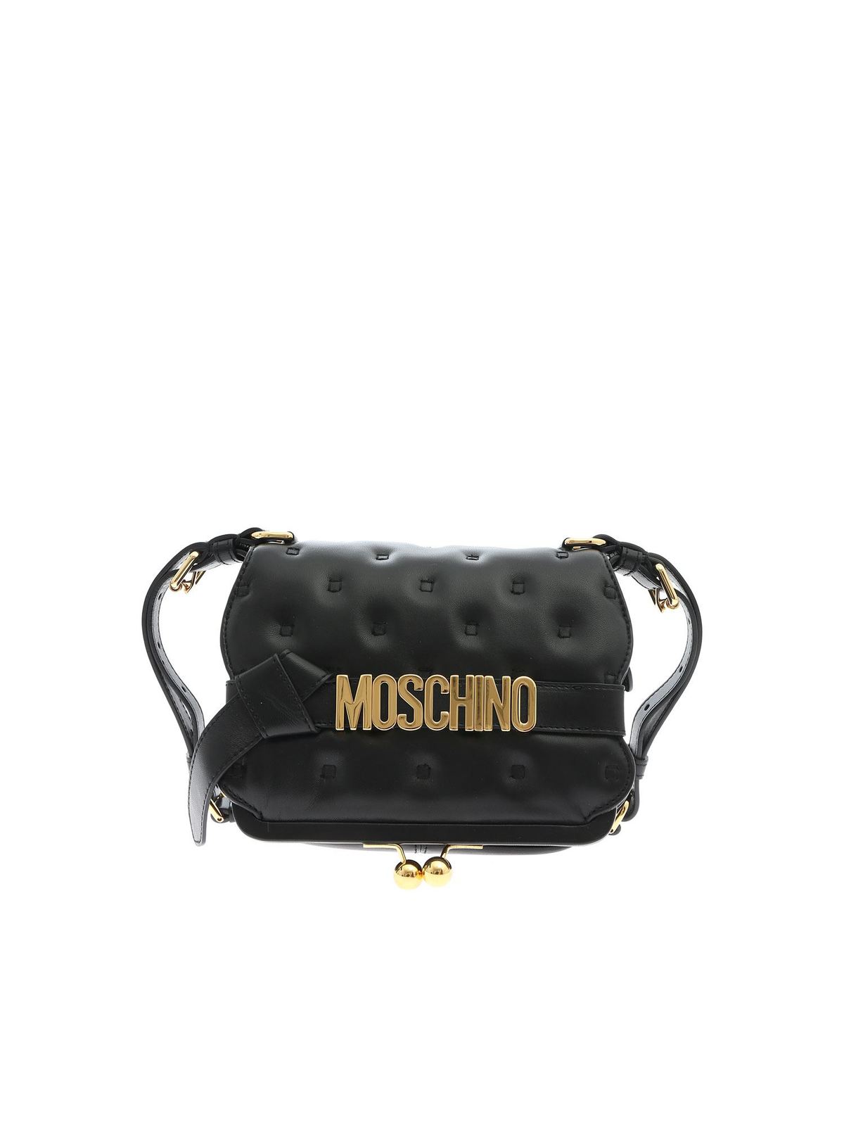 Moschino Inside Out Quilting Cross Body Bag In Black In Negro