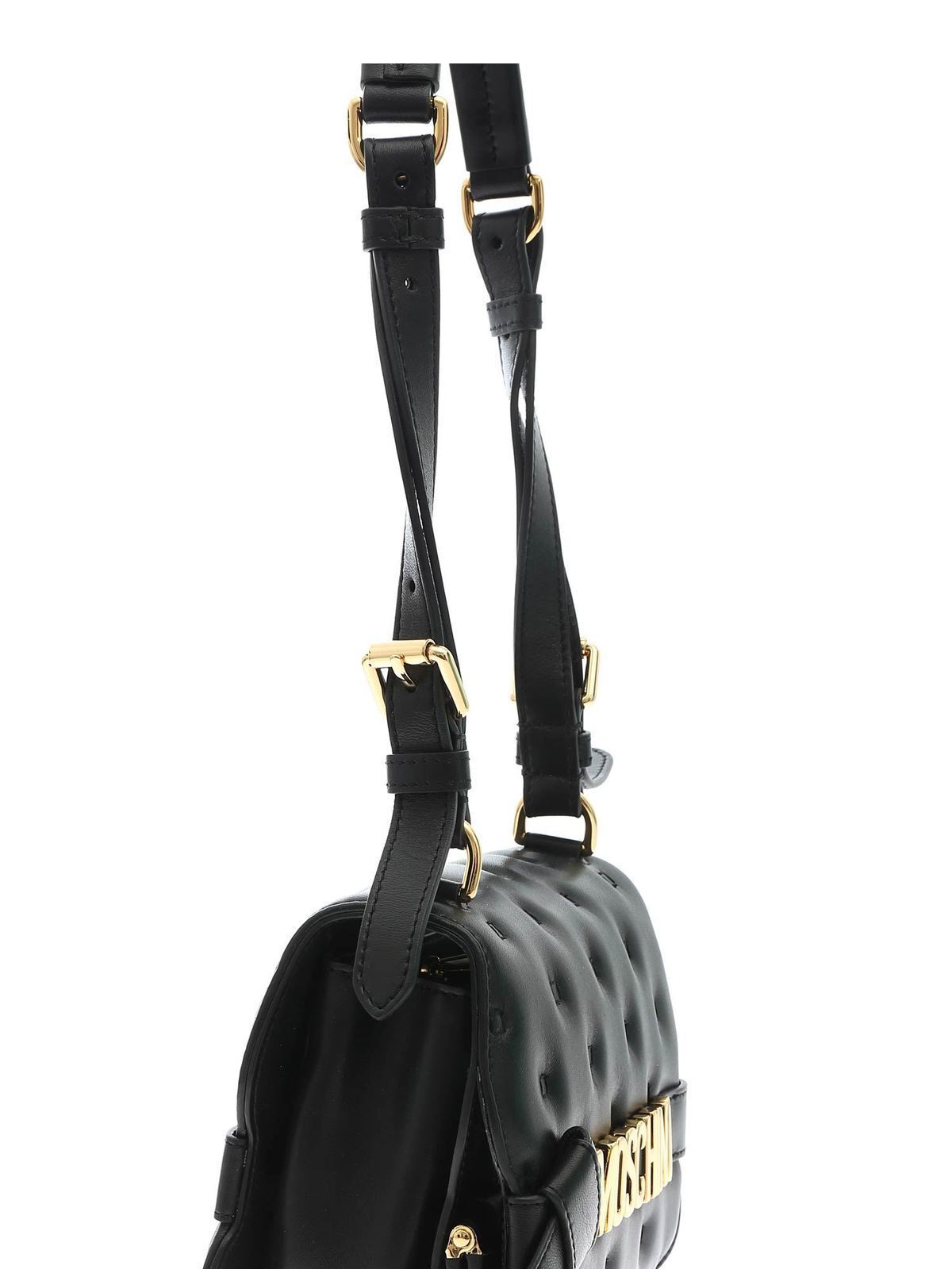 Shop Moschino Inside Out Quilting Cross Body Bag In Black In Negro