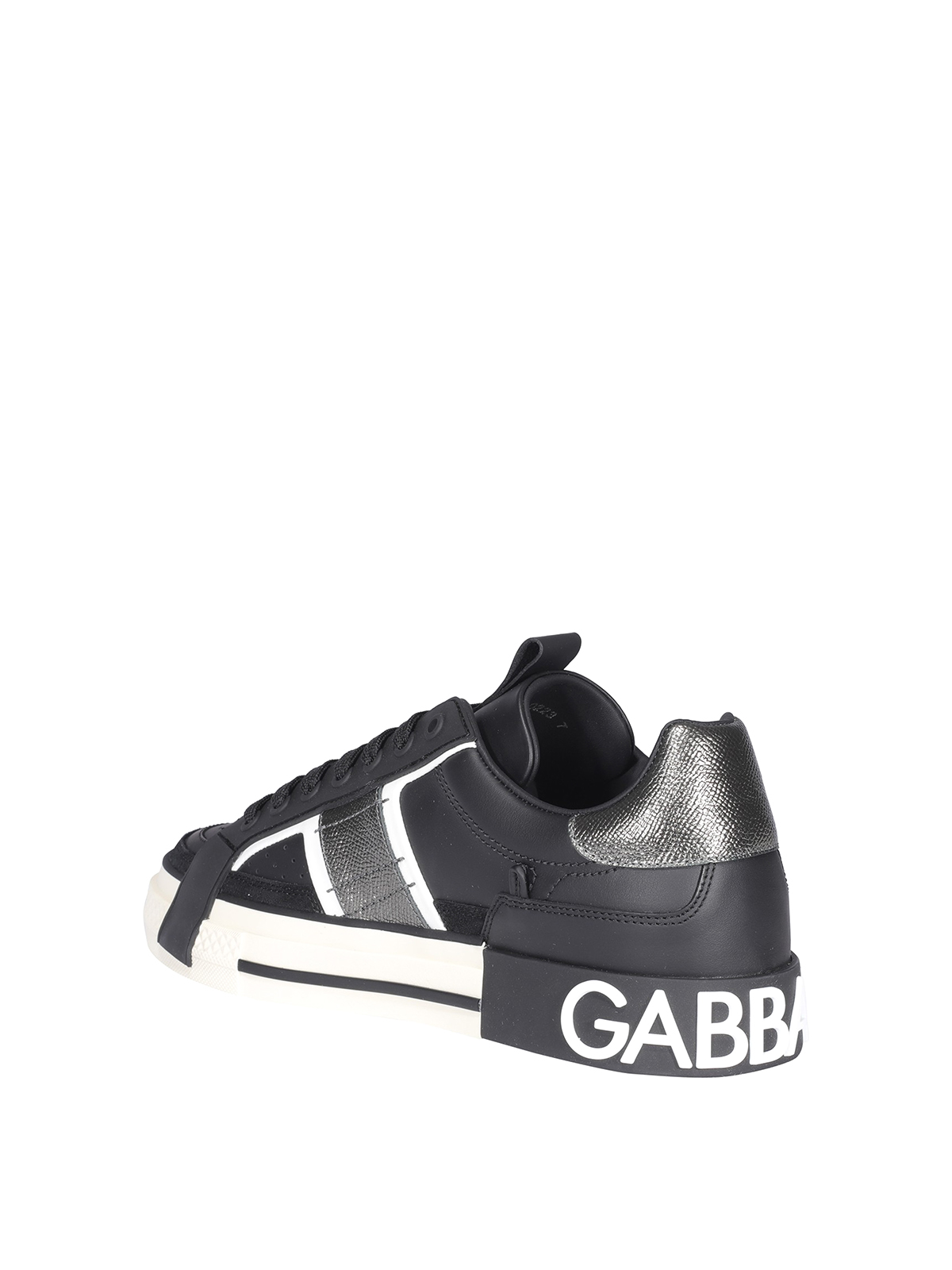 Shop Dolce & Gabbana 2zero Leather Sneakers In Black