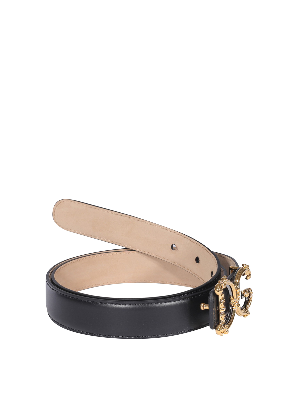 Shop Dolce & Gabbana Dg Buckle Leather Belt In Negro