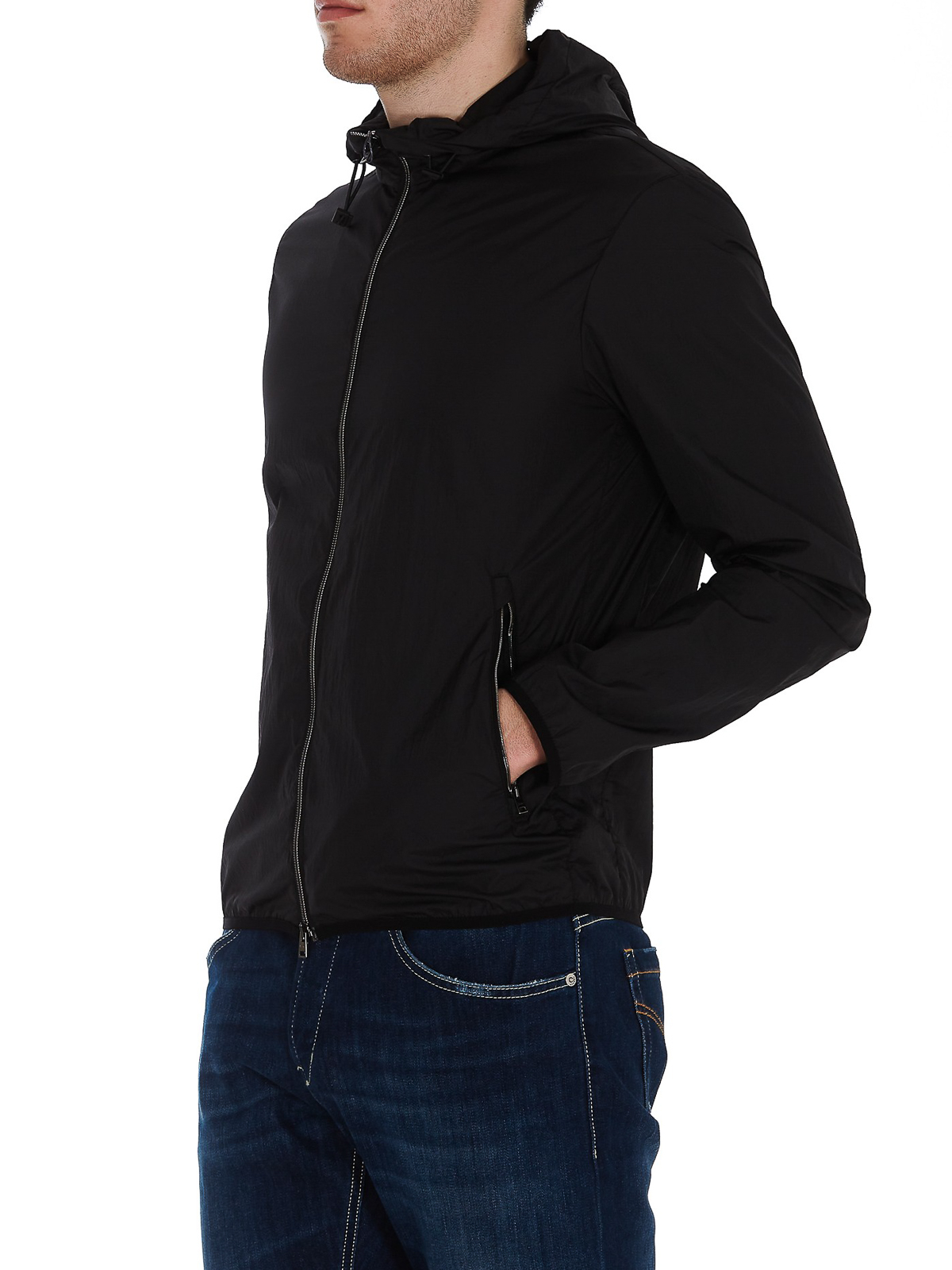 Herno Nylon hooded windbreaker jacket - Black | GI0215U123149300