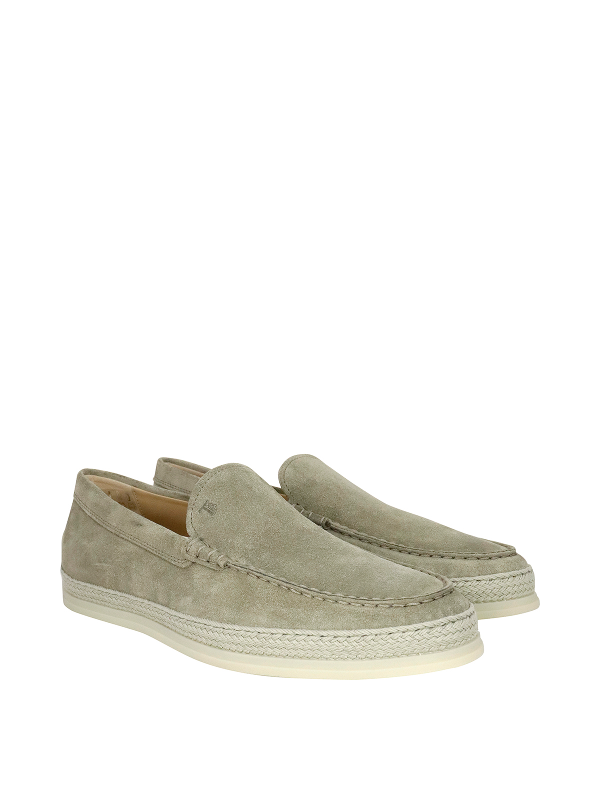 Shop Tod's Suede Loafers In Marrón Topo