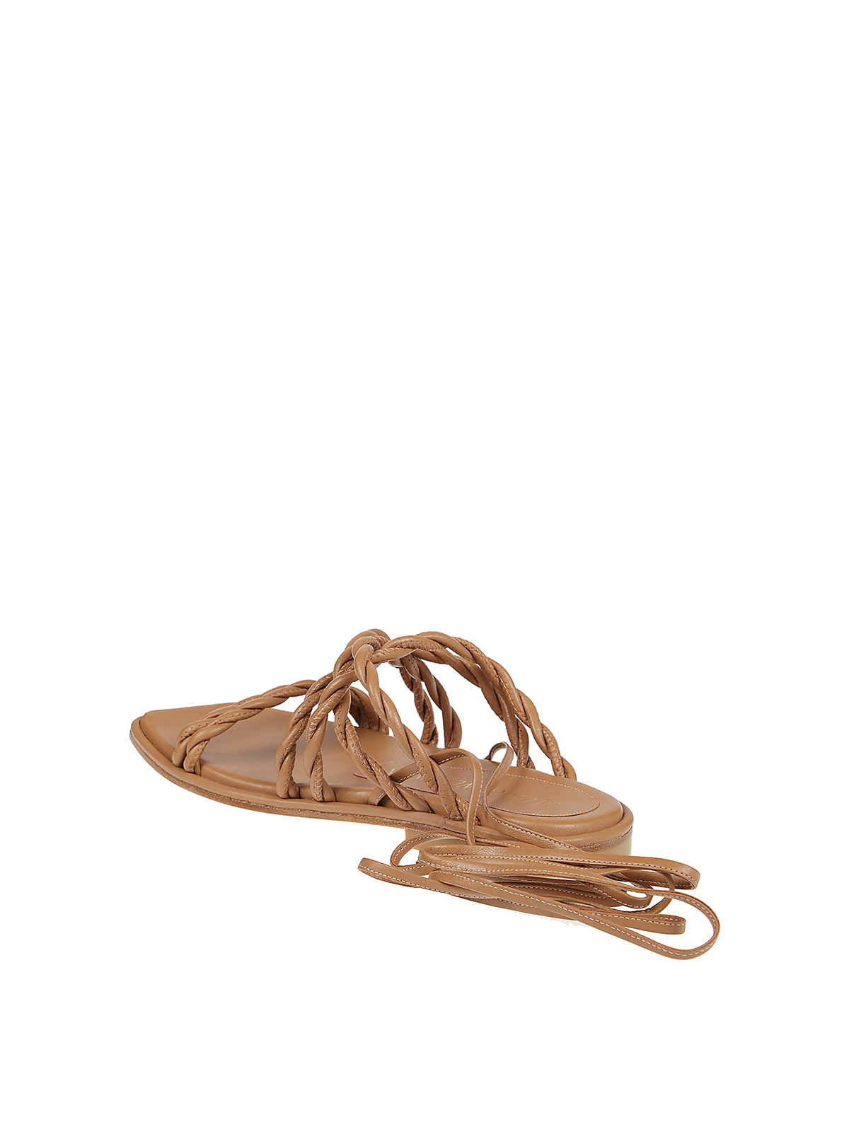 Shop Stuart Weitzman Calypso Lace-up Sandals In Marrón