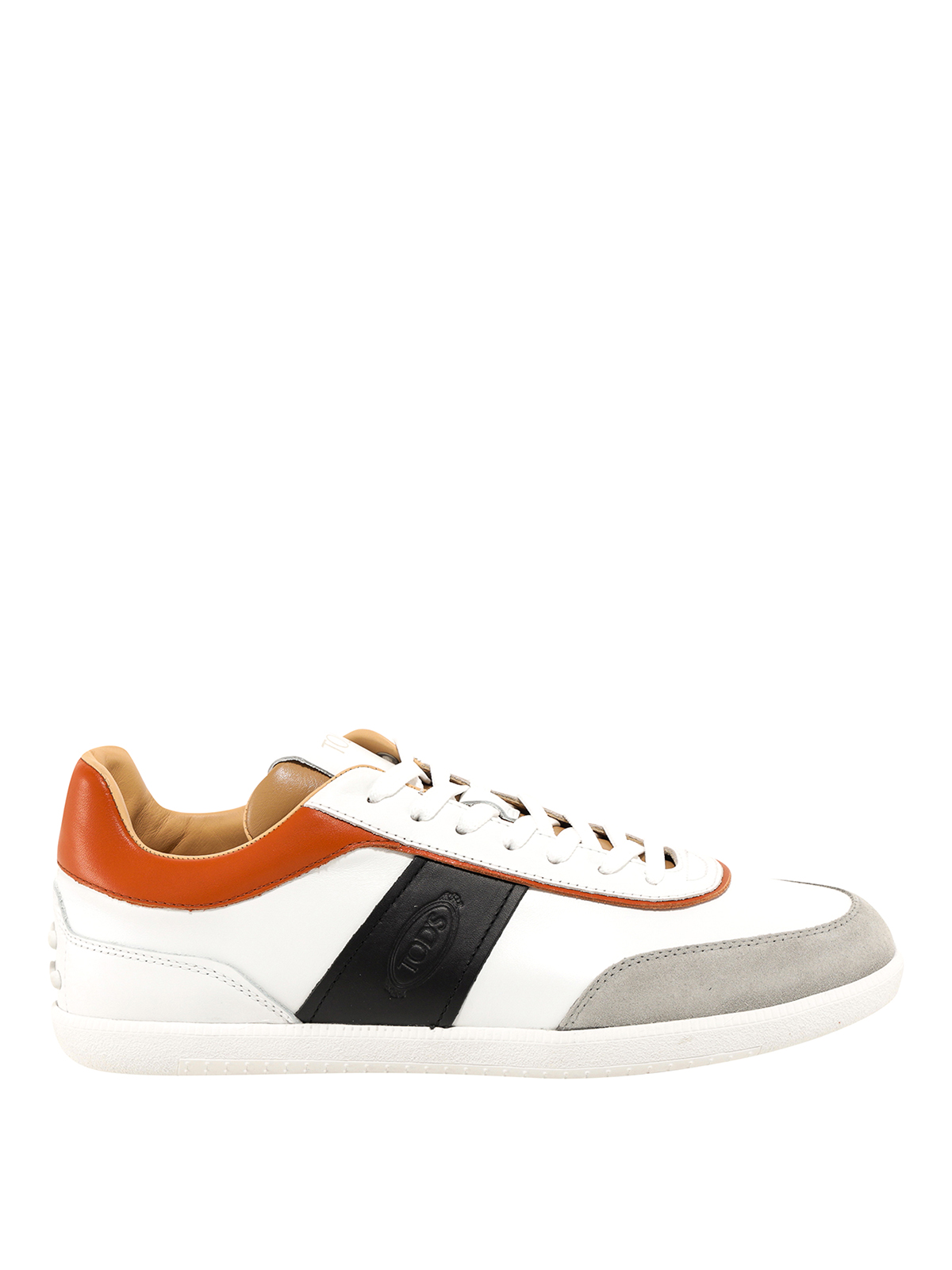 Shop Tod's Leather Lace-up Sneakers In Blanco