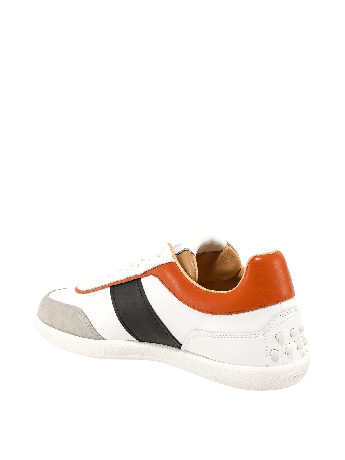 Shop Tod's Leather Lace-up Sneakers In Blanco