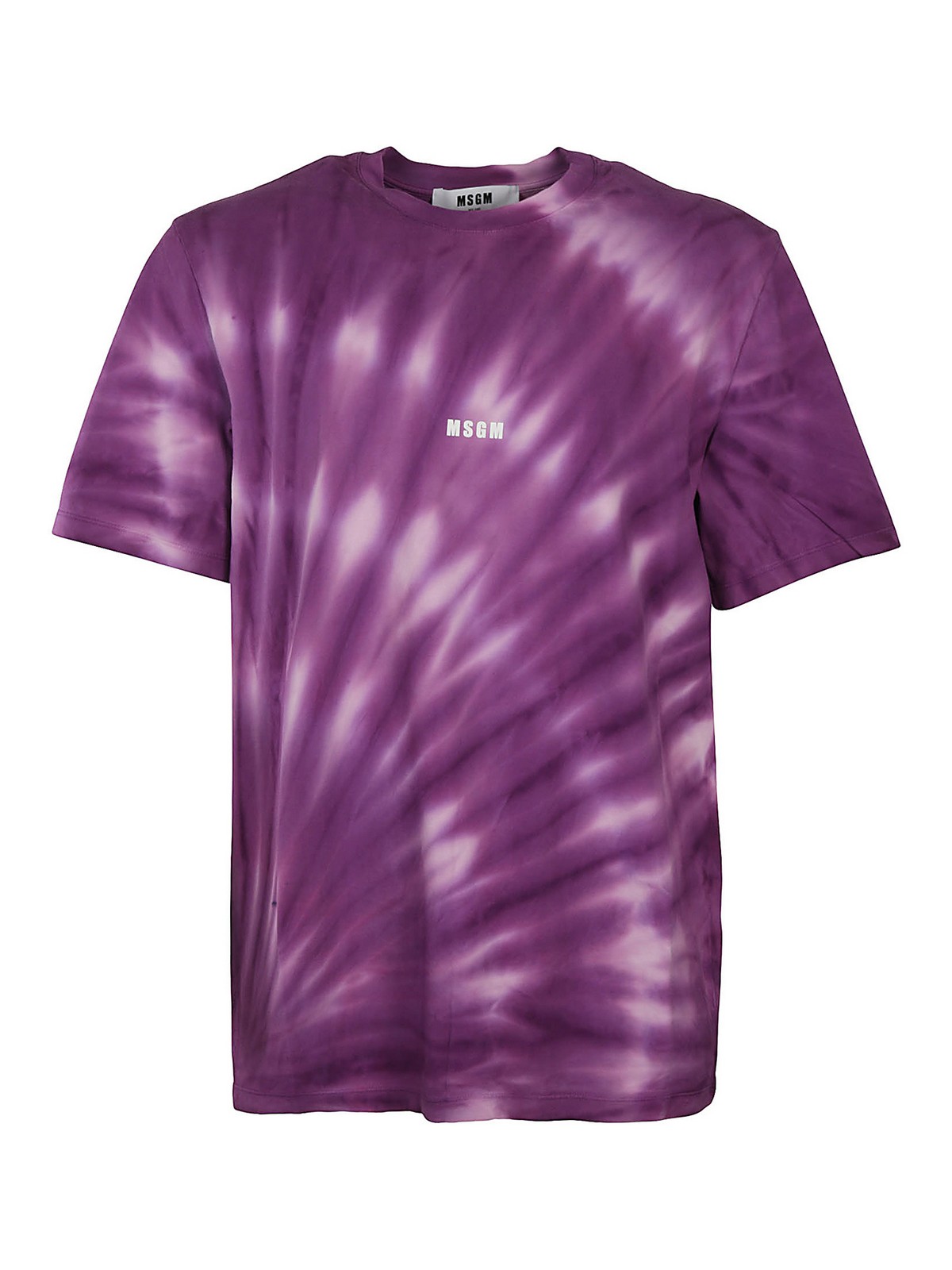 Shop Msgm Tie Dye Effect T-shirt In Purple