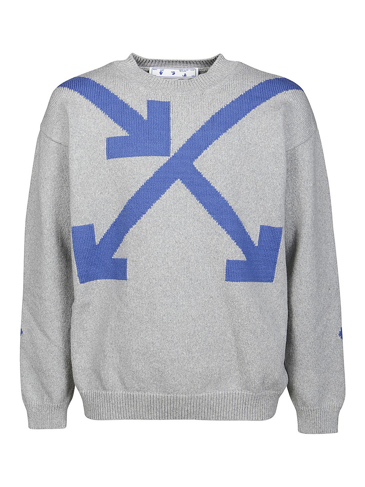 Off-White Fuzzy Arrows crewneck sweater OMHA036S21KNI0020545