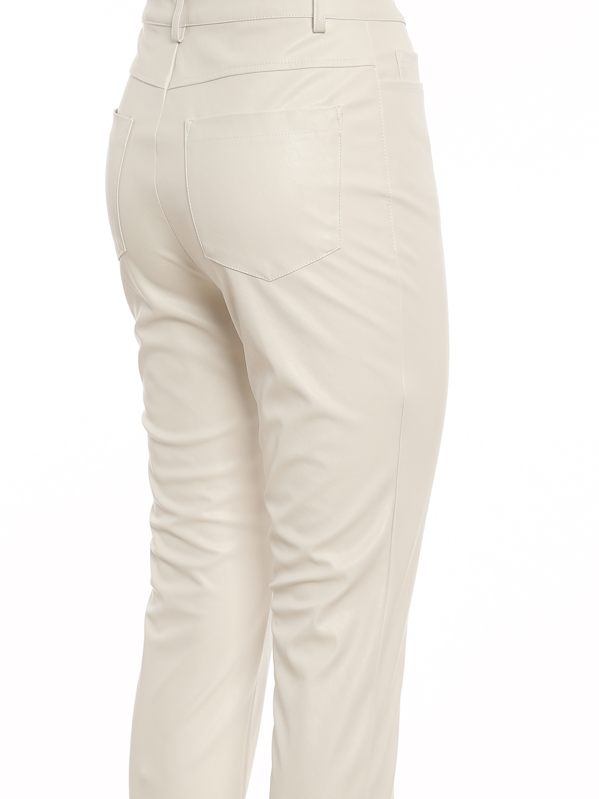 Shop Pinko Pantalones De Cuero - Susan 14 In White