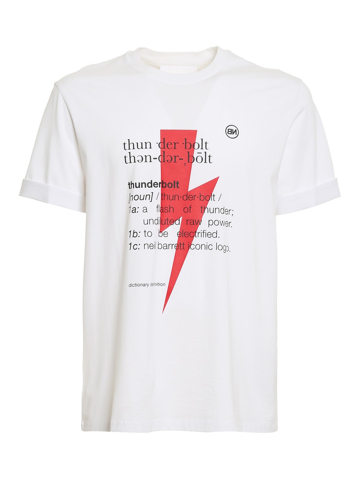 Neil Barrett Thunderbolt Definition T-shirt In White