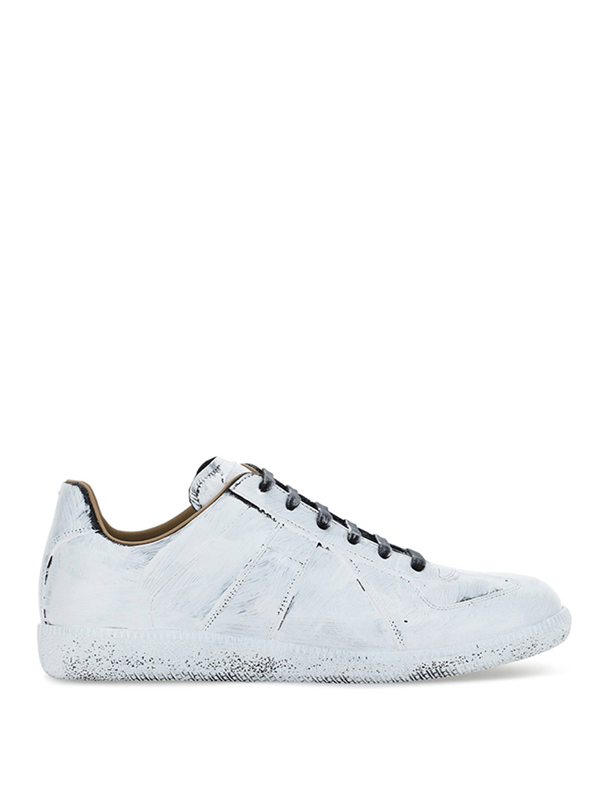 Maison Margiela Used Effect Trainers In Blanco