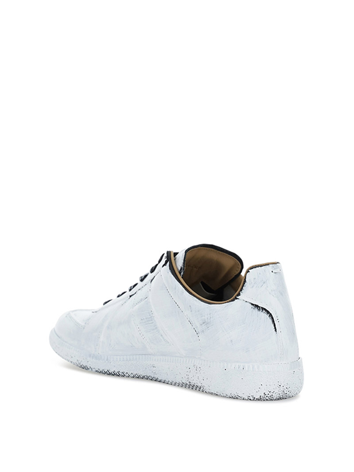 Shop Maison Margiela Used Effect Sneakers In Blanco