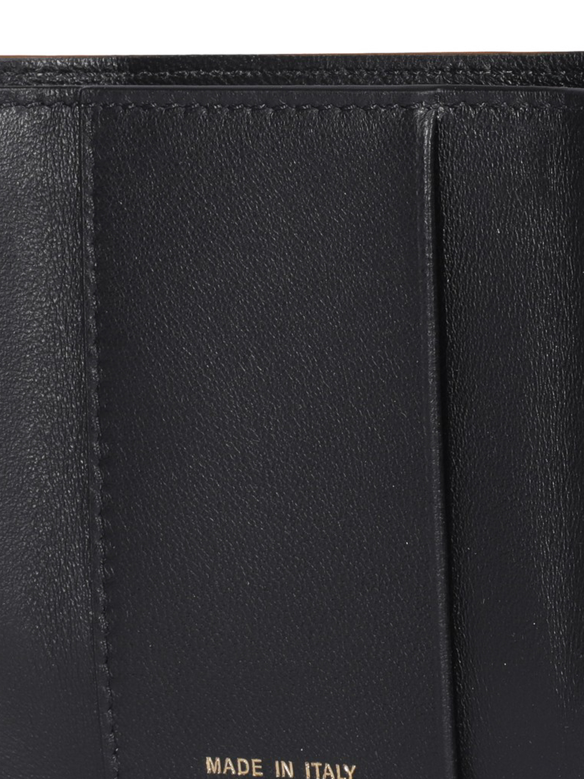 Black saffiano leather tri-fold wallet