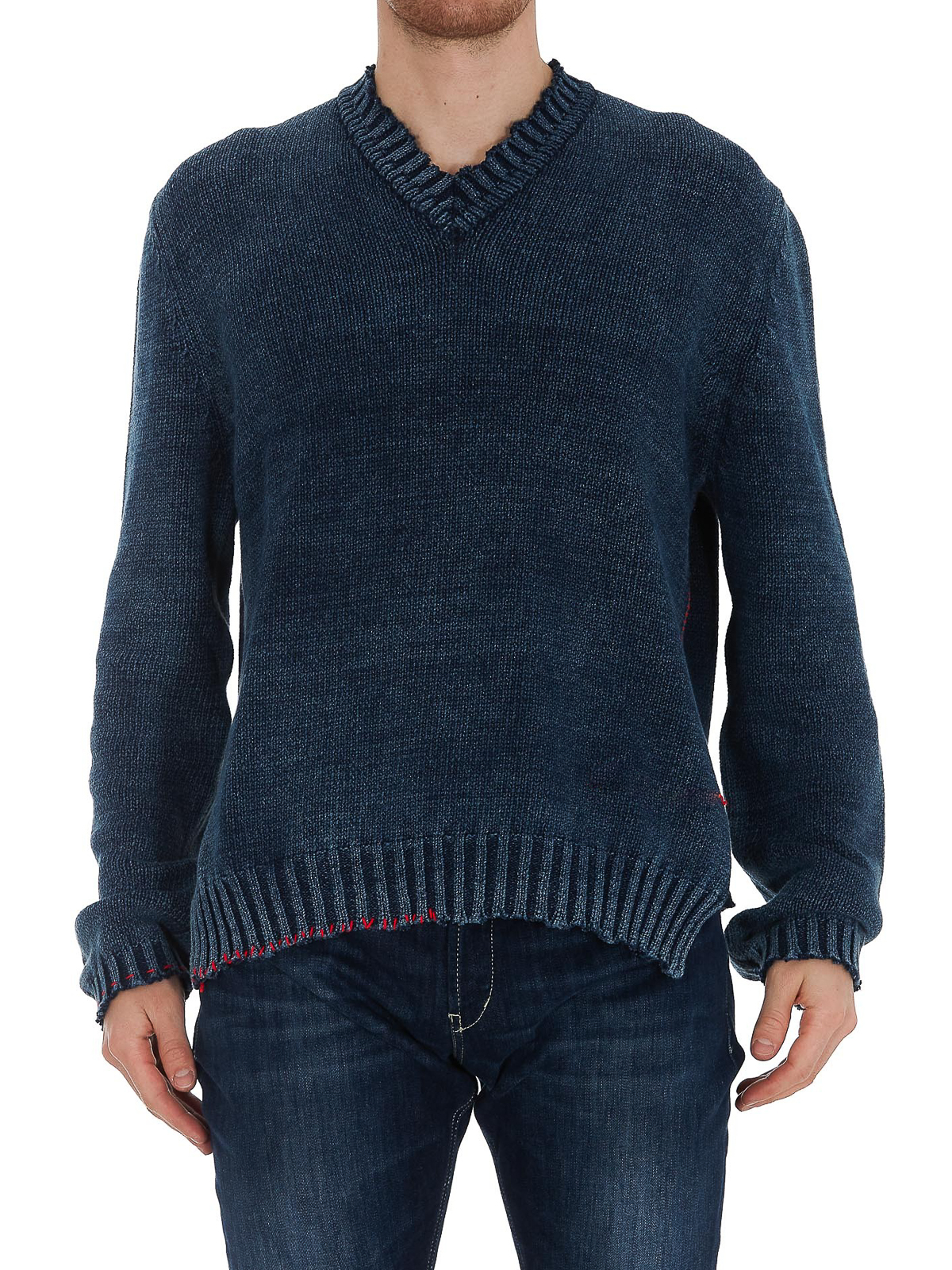 Maison Margiela V-neck cotton blend jumper|S50GP0231S17698522F