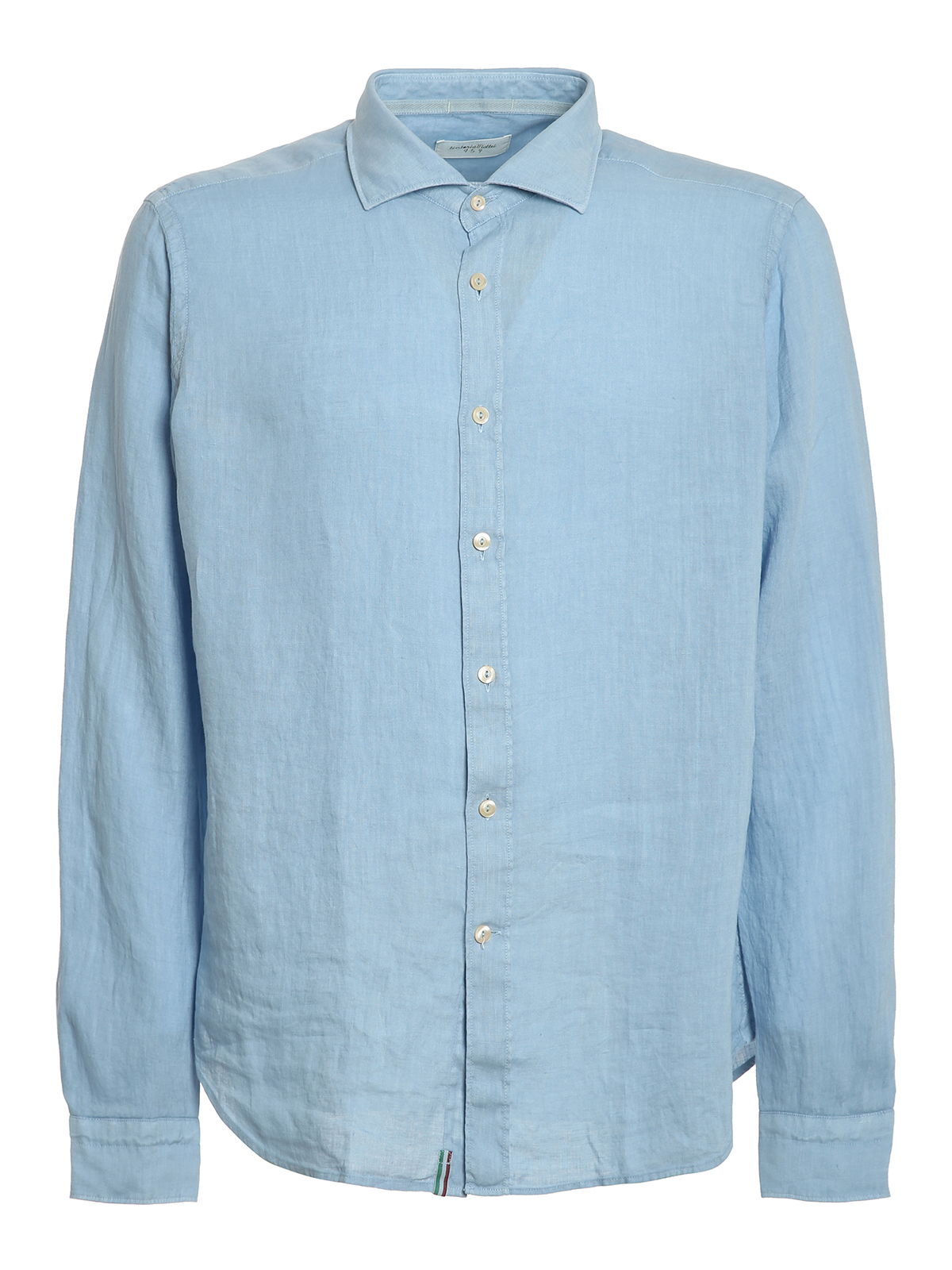 Tintoria Mattei Camicia in lino Azzurro Uomo 1Q66N5HUB3
