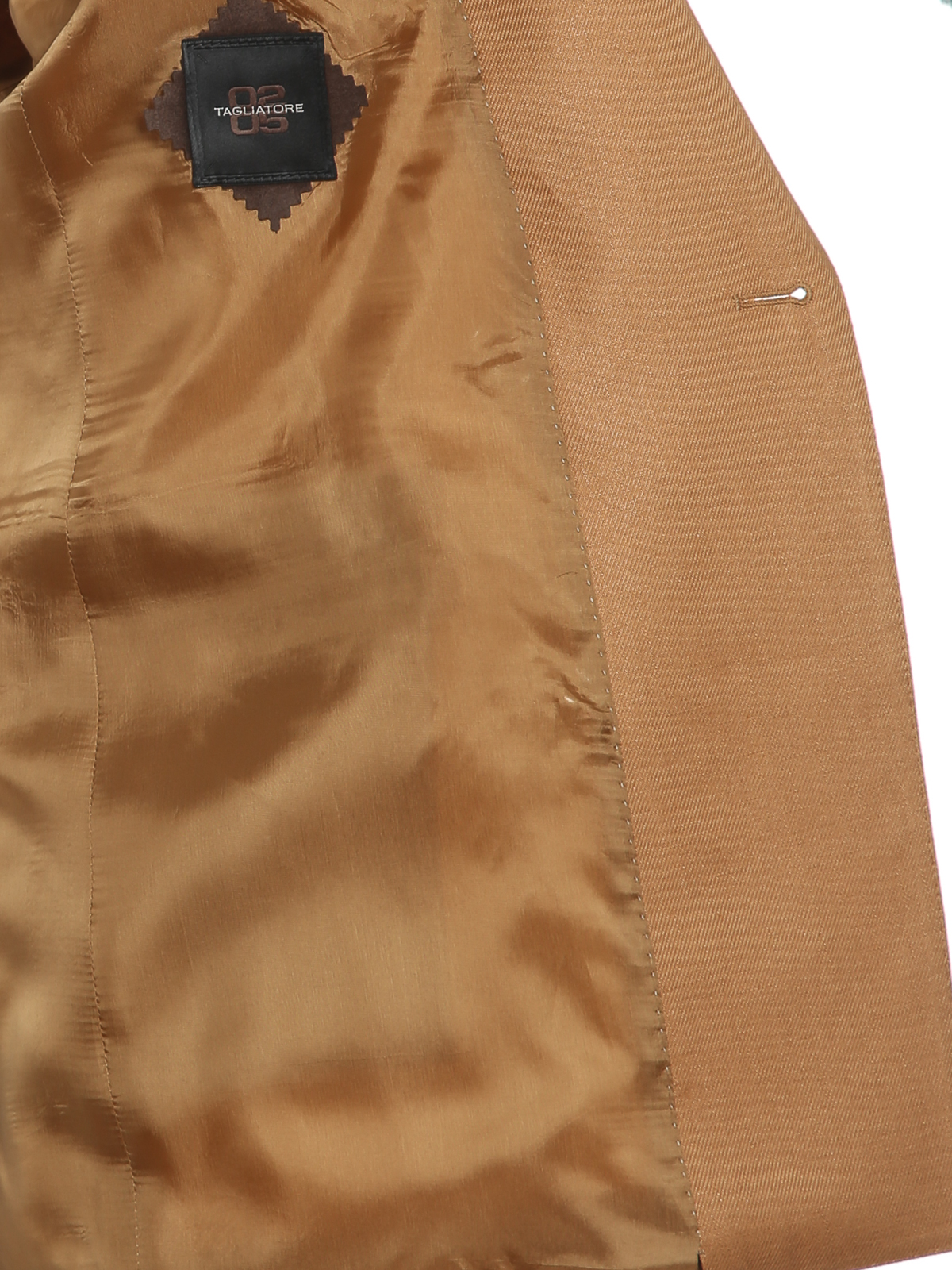 Shop Tagliatore T-parigi Linen Suit In Camel