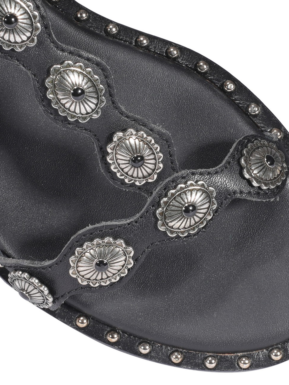 Shop Ash Phoenix Leather Sandals In Black