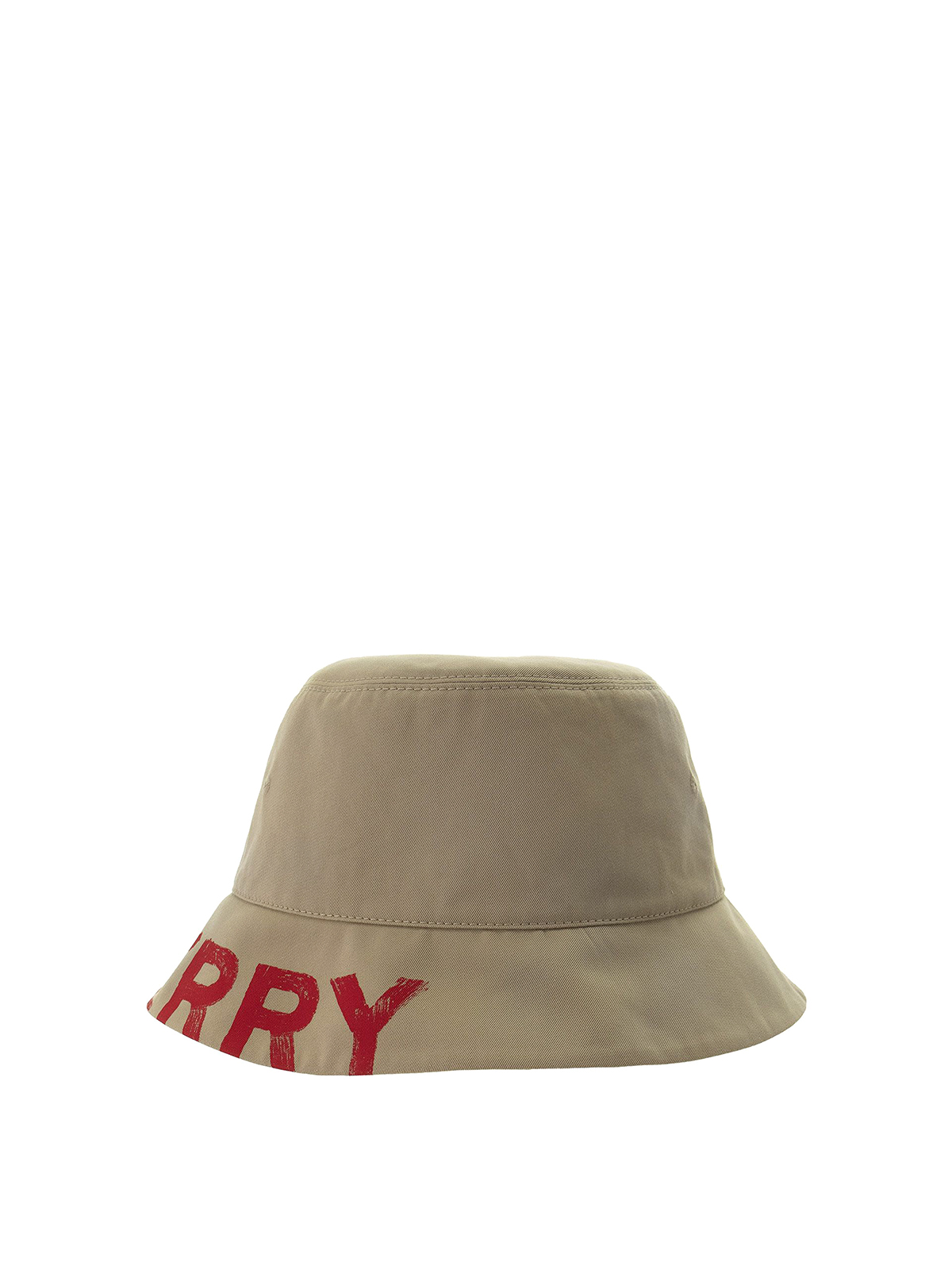 Burberry Reversible Logo Print Cotton Gabardine Bucket Hat Black in Cotton  - US
