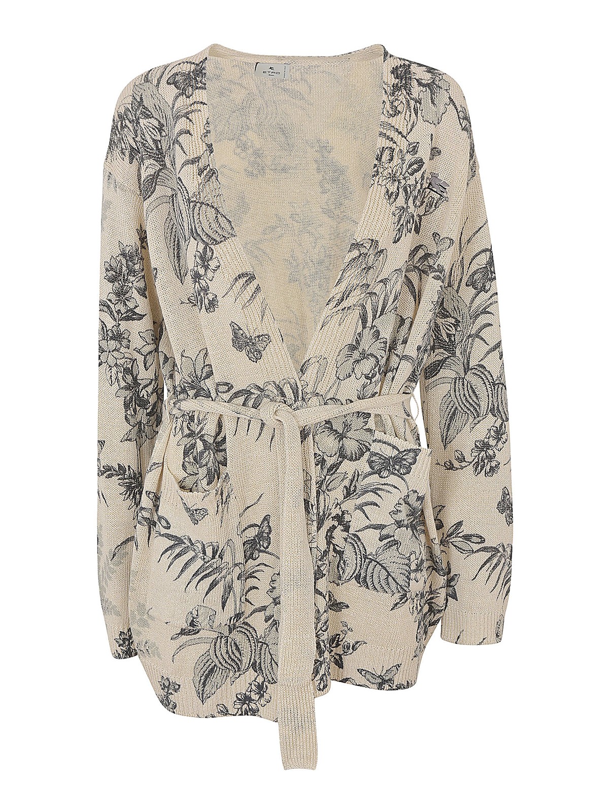 Floral shop silk cardigan