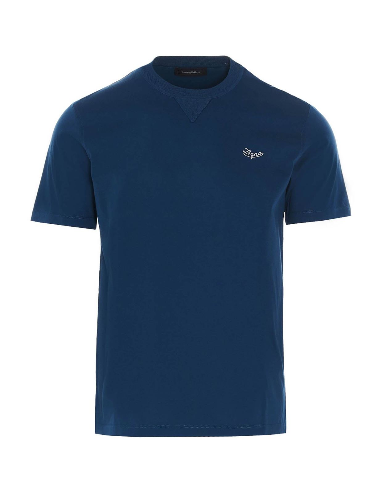 Ermenegildo Zegna Logo t-shirt in blue - Blue - Men