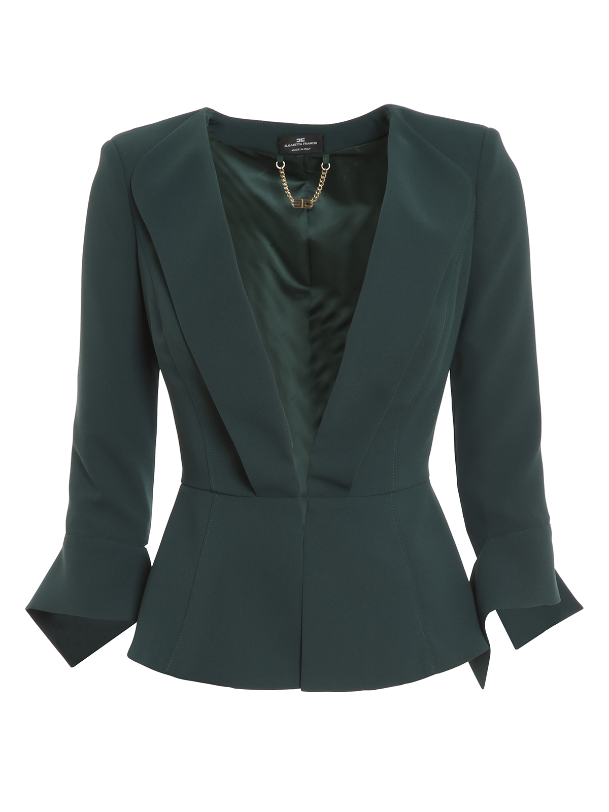 Elisabetta Franchi Blazer verde sfiancato Donna GI16196E2568