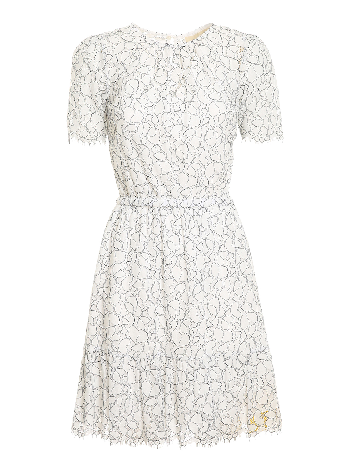 michael kors white embroidered dress MICHAEL Michael Kors PALM EYELET KATE DRESS White - Fast delivery | Spartoo Europe !