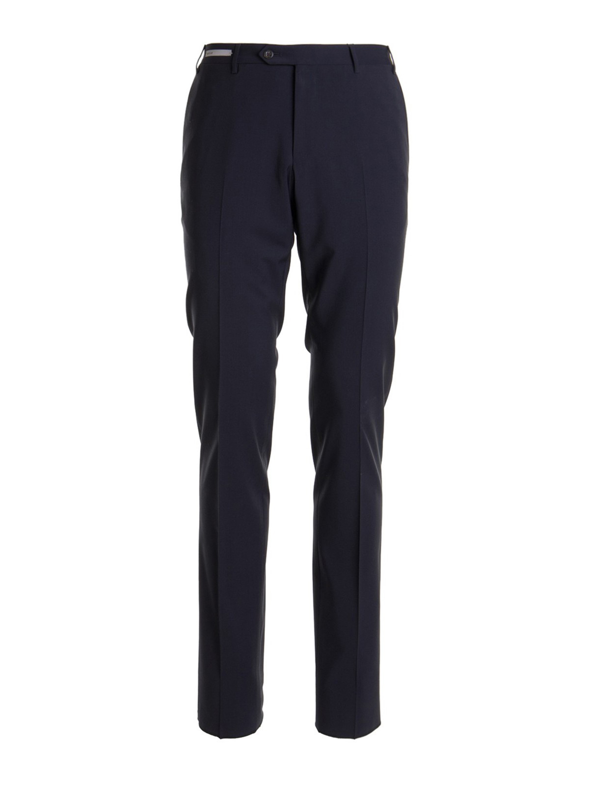 Corneliani Wool And Cotton-blend Trousers In Blue