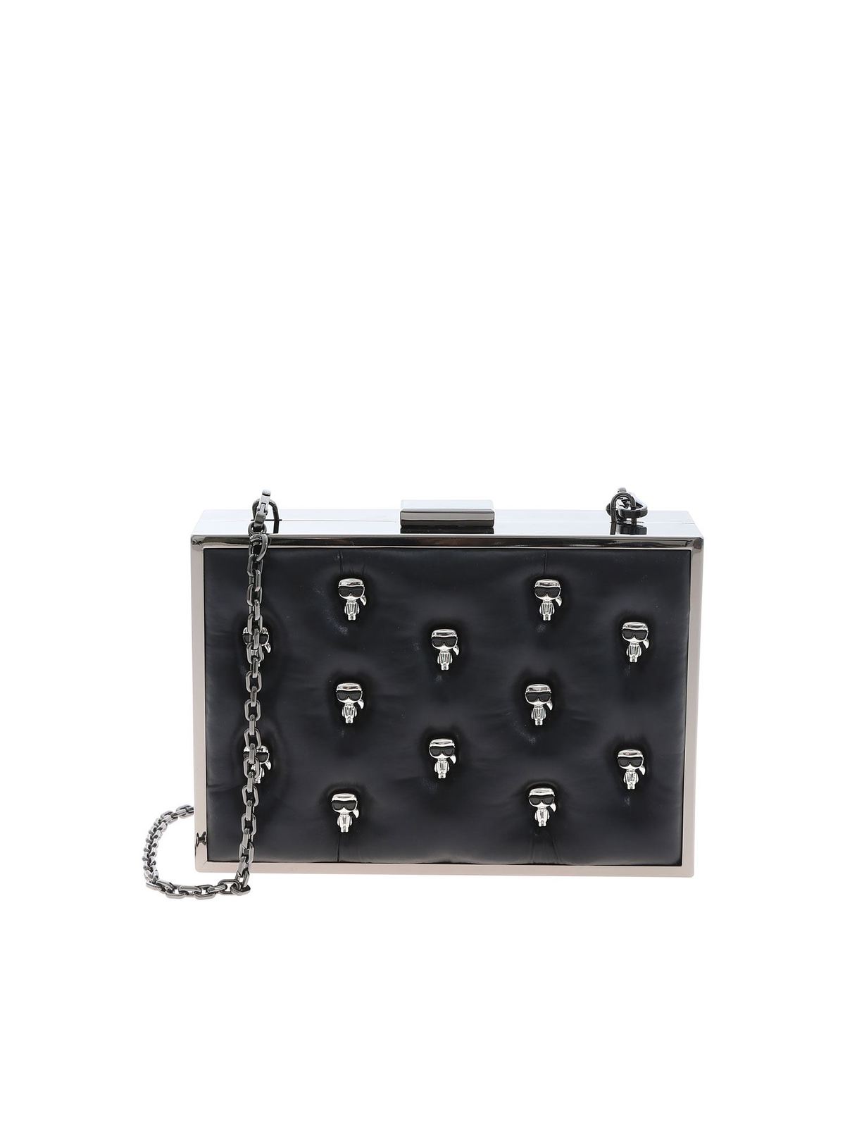 Karl Lagerfeld K/ikonik 3d Pin Clutch Bag In Black In Negro