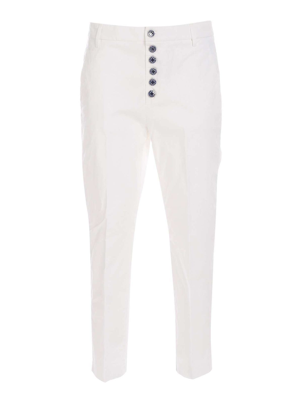パンツ DONDUP Woman Pants White DP576GSE046DIZ1 397 Dondup Nima pants in white - White - Women | DP576GSE046DPTD000