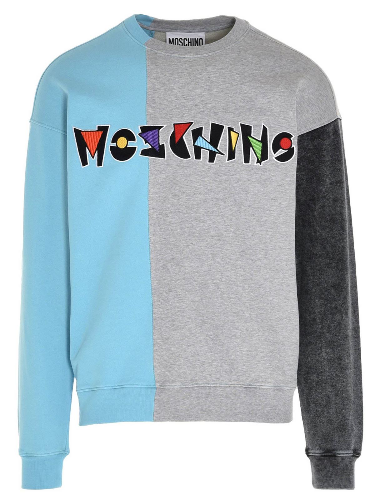 Geometric Logo Color Block sweatshirt in grey