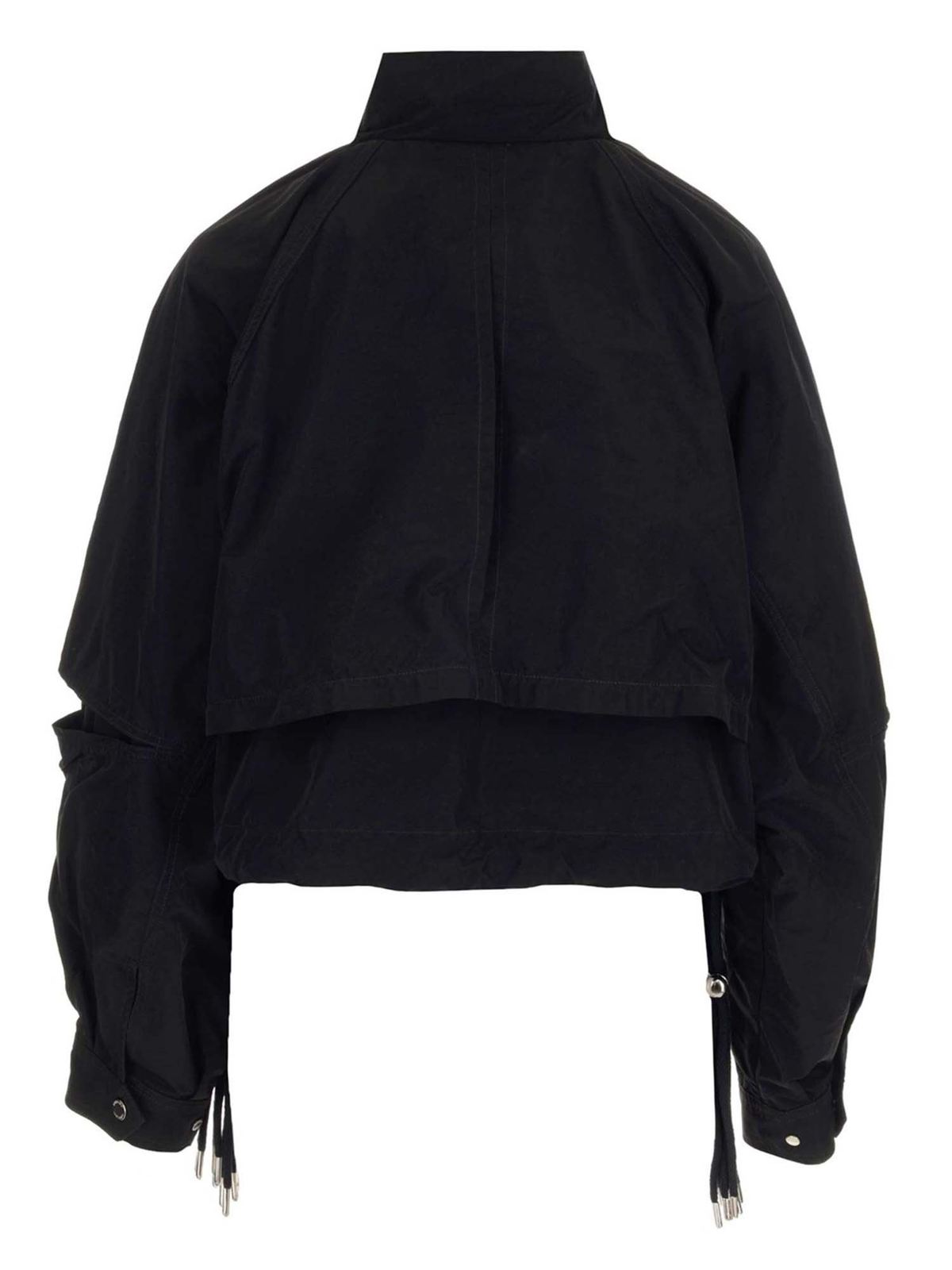 Ambush Cut out details cropped jacket in black BWEA005S21FAB0011010