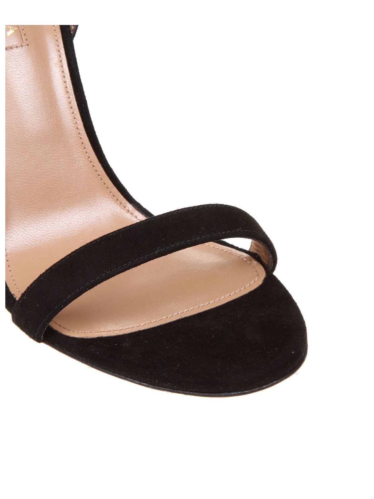 Aquazzura Bow Tie 105 sandals in black - Black | DENHIGS0SUE000