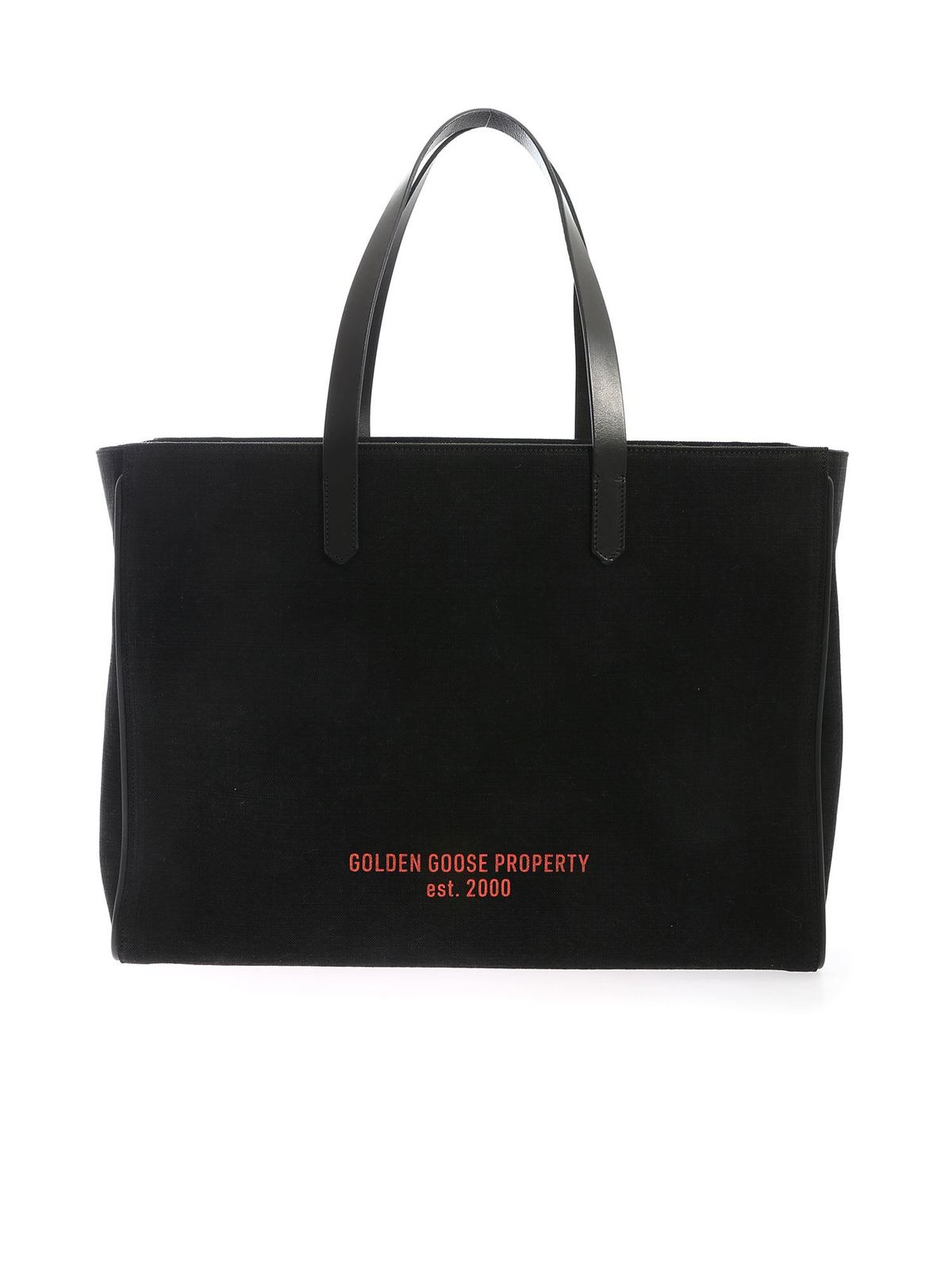 Golden Goose Contrasting logo shopper bag in black 