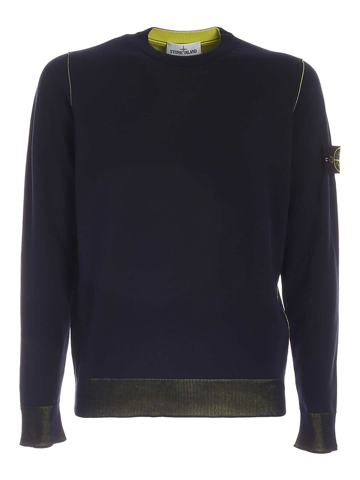 Stone Island Reversible sweater in blue and yellow | 7415522B5V0020