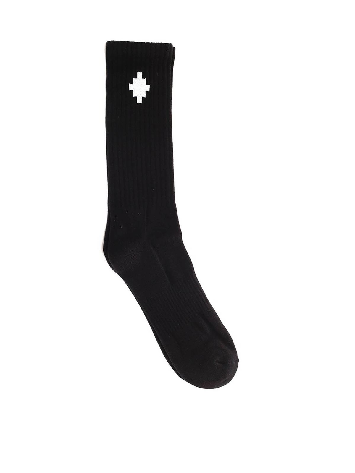 Marcelo Burlon County Of Milan Cross Sideway Midhigh Sock In Black