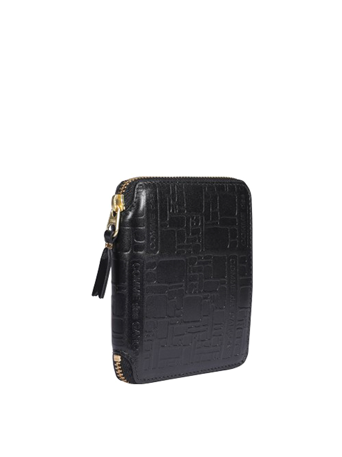 Shop Comme Des Garçons Textured Leather Black Wallet In Negro