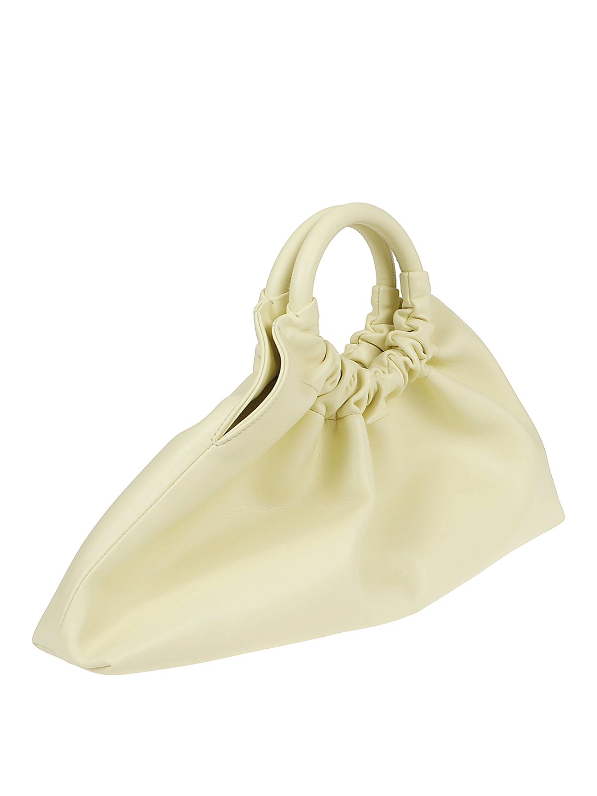 Nanushka Trapeze vegan leather bag - Light Yellow | TRAPEZELUMEN