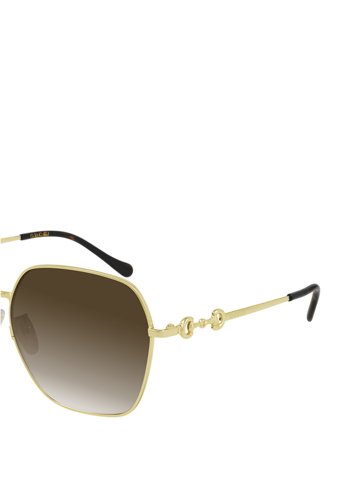 Shop Gucci Squared Faded Sunglasses In Brown
