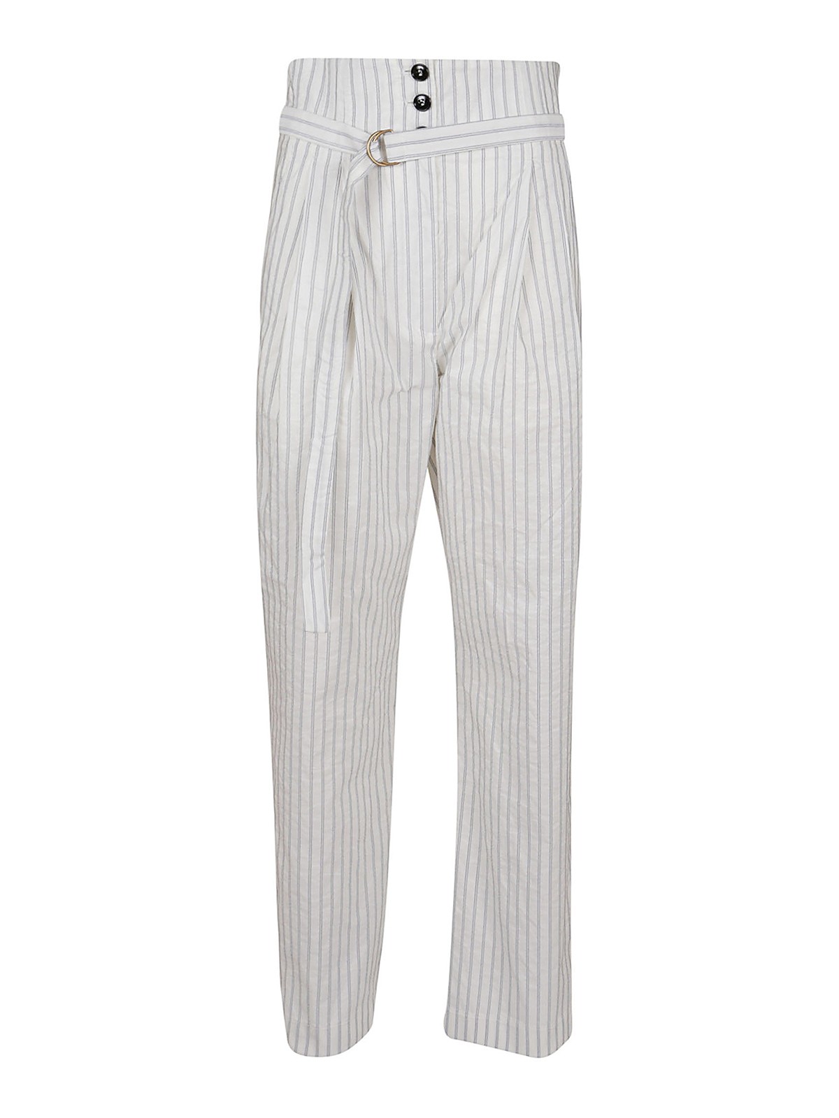 Shop Philosophy Di Lorenzo Serafini Striped Taffetà Trousers In White