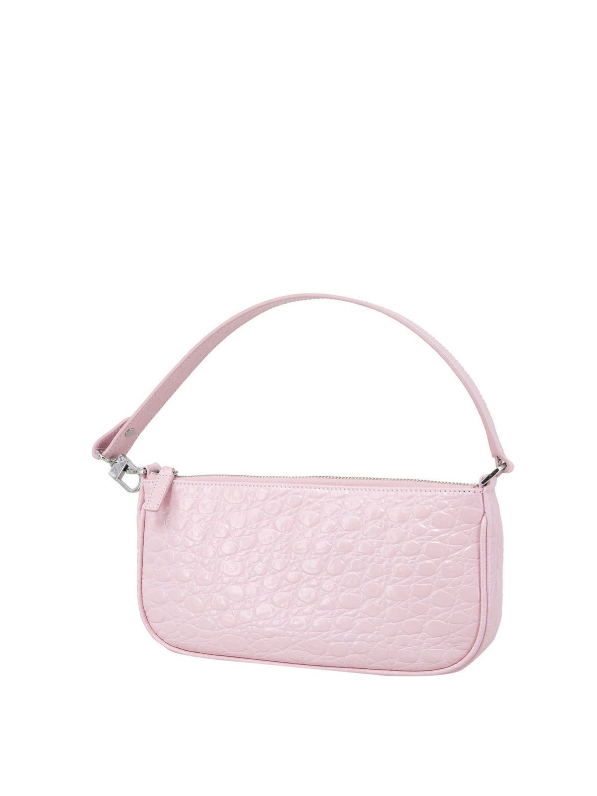 BY FAR: Pink Mini Rachel Shoulder Bag