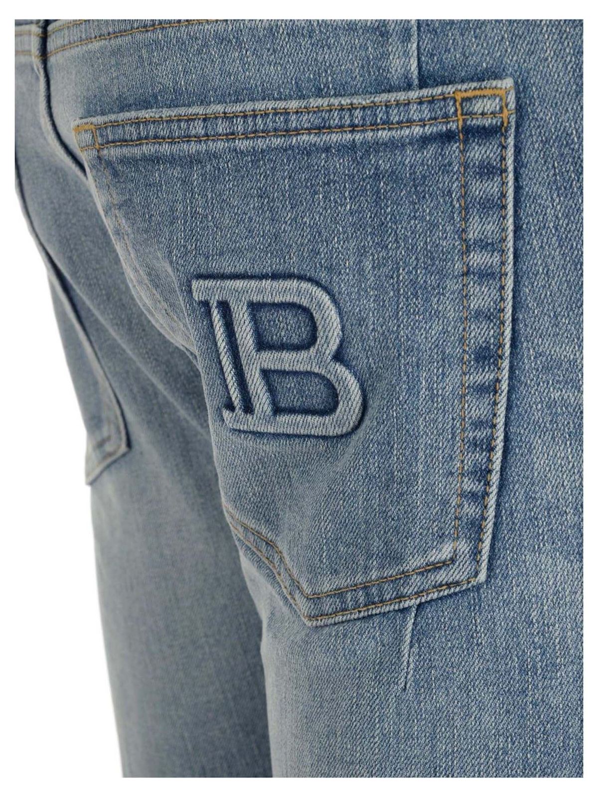 Purple Brand P011 Monogram-embossed Straight Jeans in Blue for Men