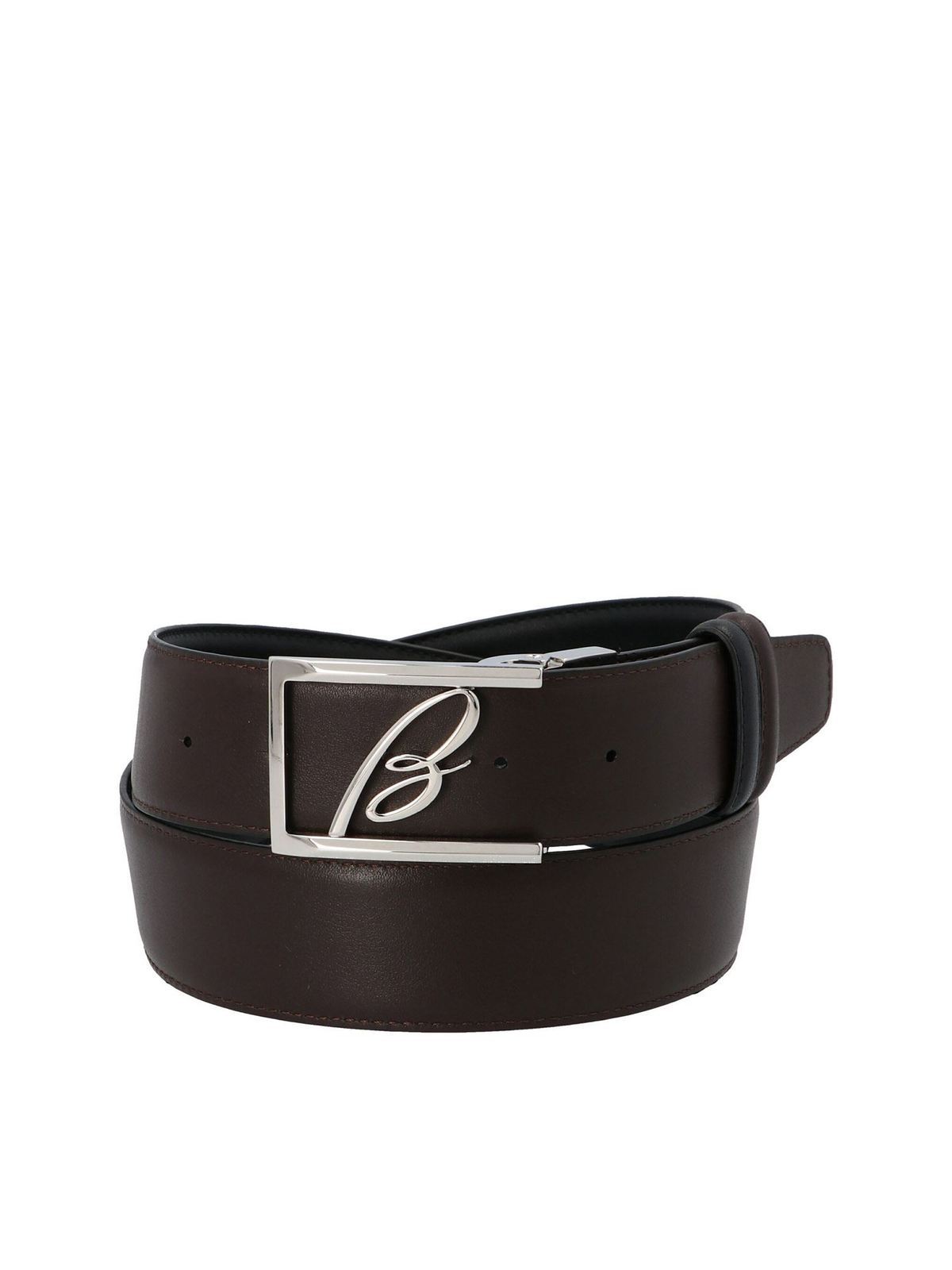 Shop Brioni Reversible Logo Belt In Brown And Black In Marrón
