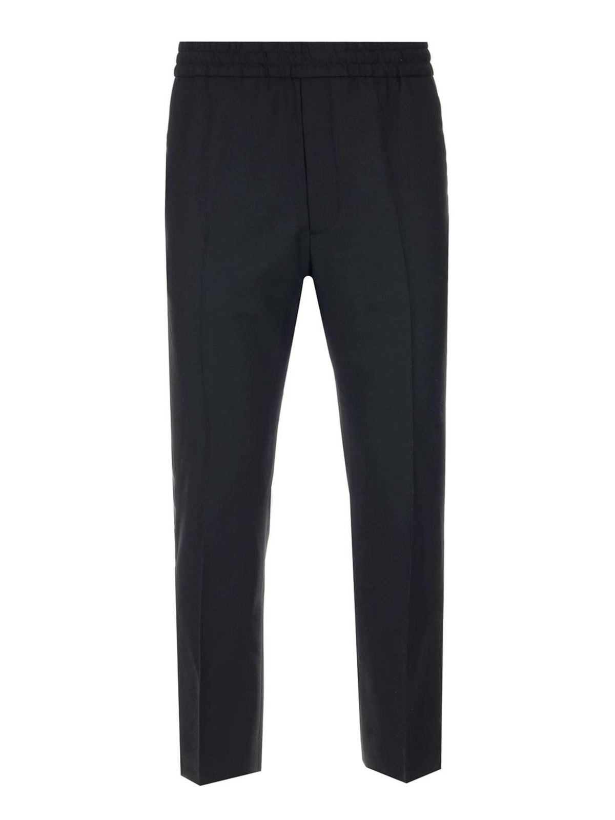 Remus Uomo George Tapered Fit Stretch Black Trousers  Fielderellis