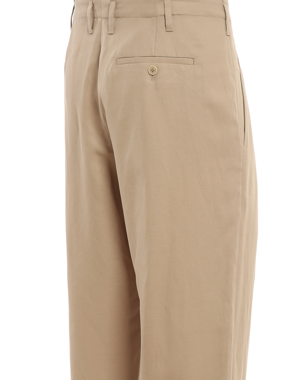 Shop Neil Barrett Cotton Linen Blend Pants In Beige