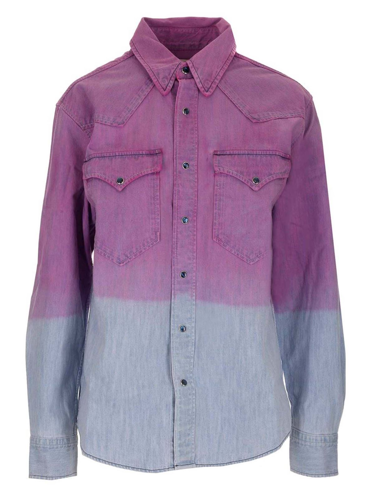 Isabel Marant Etoile Pitti shaded shirt in fuchsia|CH074021P070EPURPLE