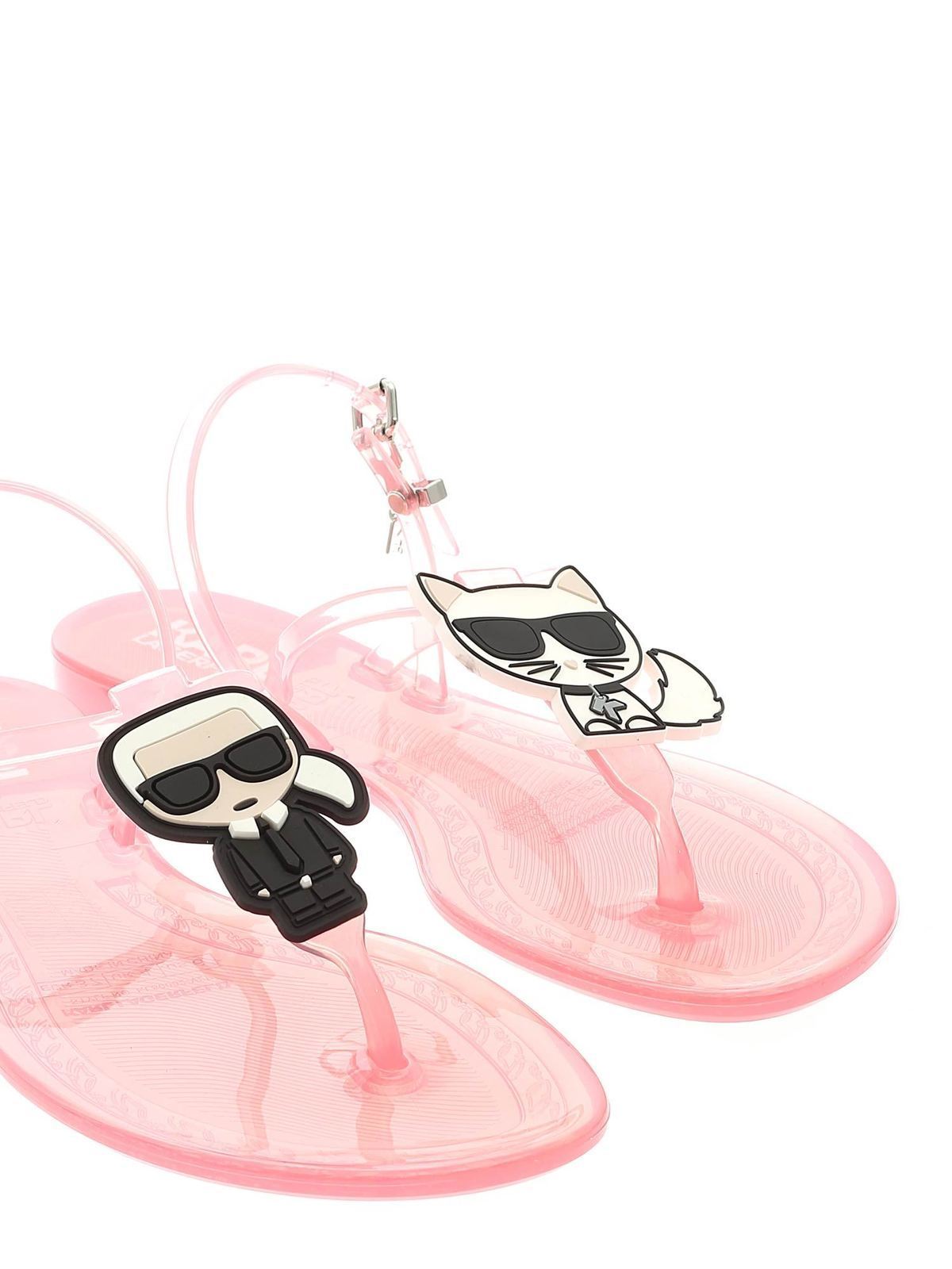 Shop Karl Lagerfeld Thong Sandals In Pink