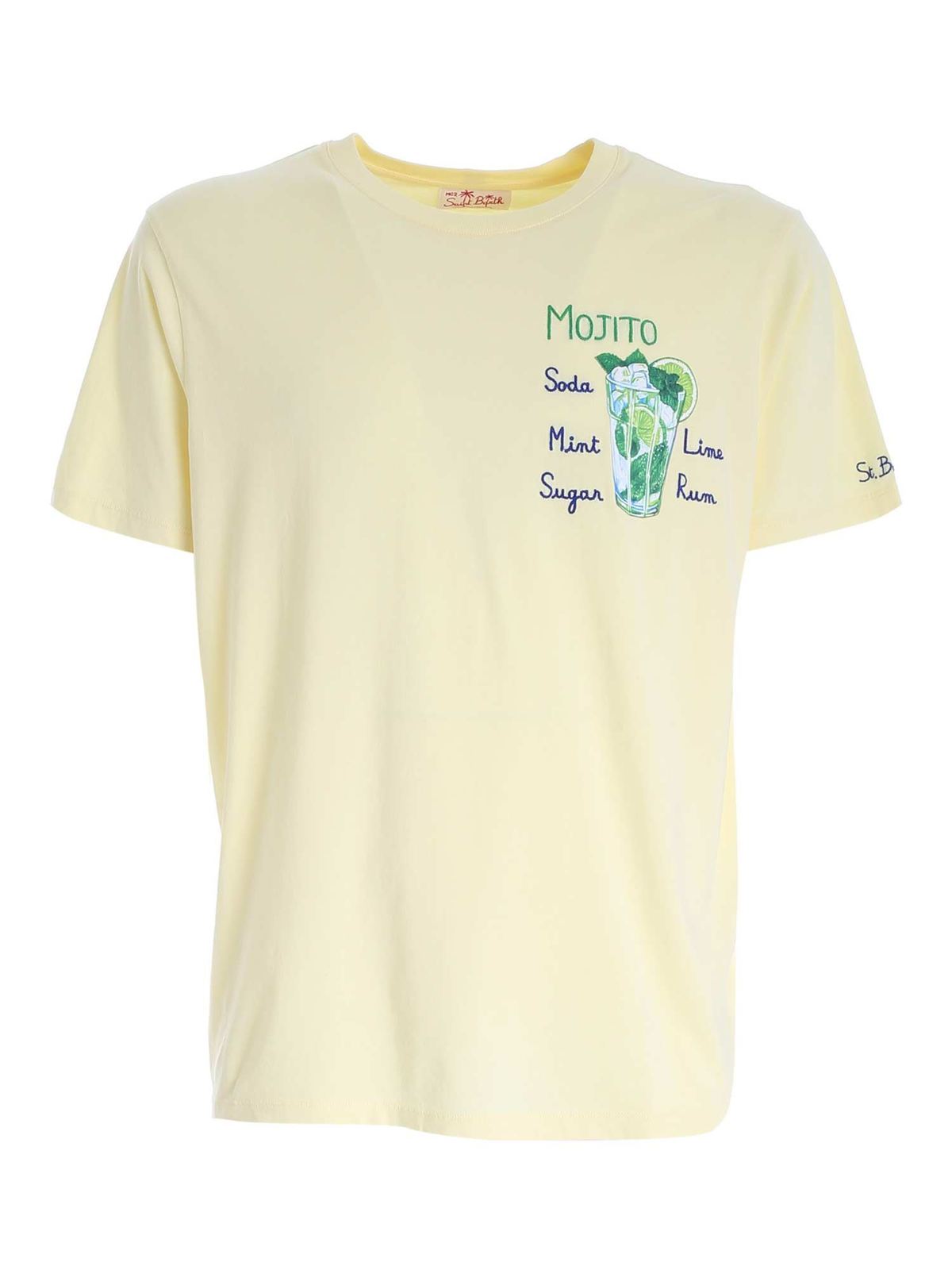Mc2 Saint Barth Mojito embroidery T-shirt in yellow TSHM001EMMJ92