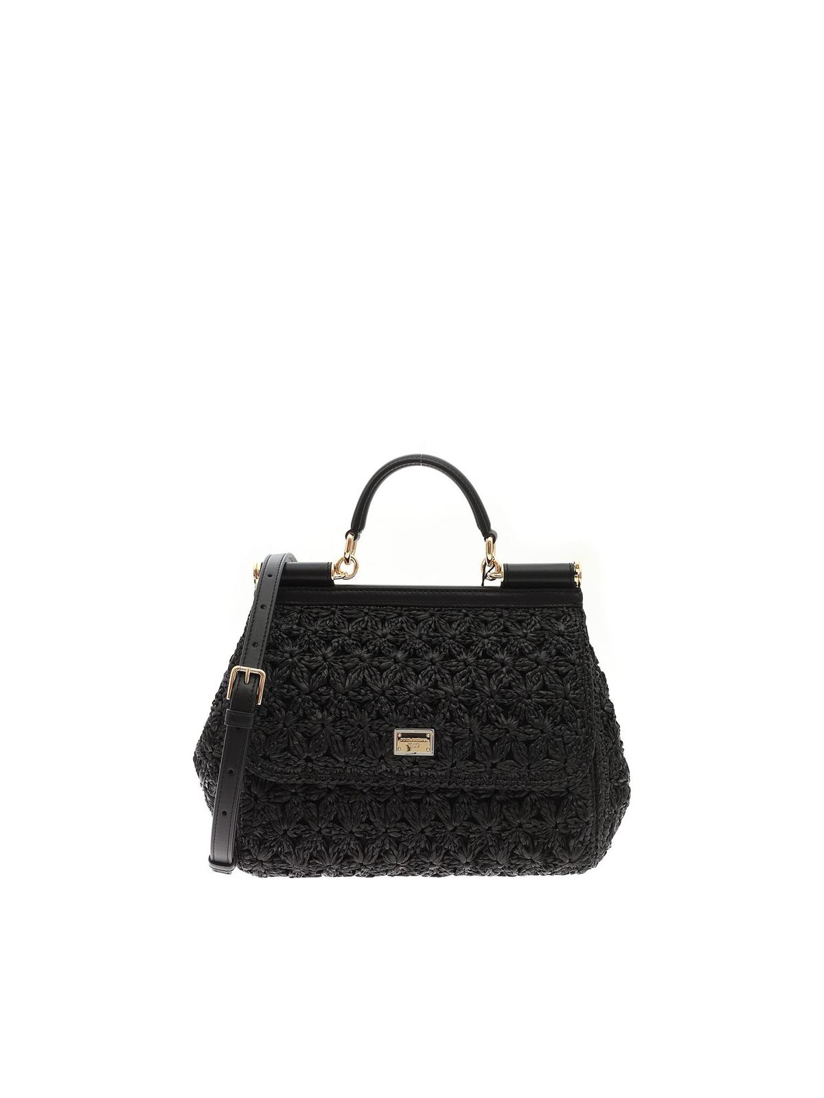Dolce & Gabbana My Heart Crochet Bag in Black